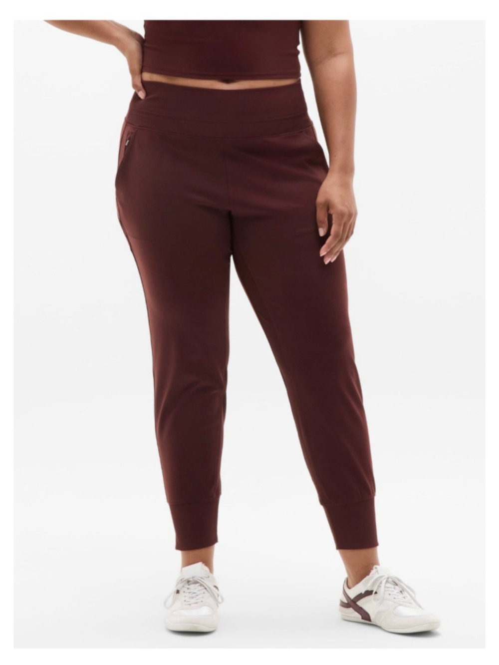 Women's Athleta Venice High Rise Joggers Size Medium, Garnet Athletic Pants - Picture 3 of 15
